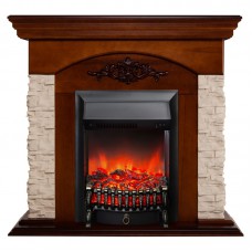 Набор каминов REALFLAME NEAPOLIS + Fobos Lux Mahogany